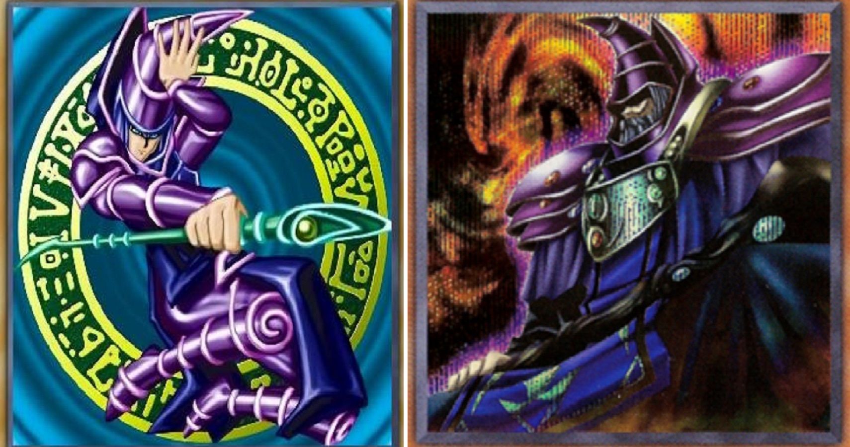 Yu-Gi-Oh! card art for Dark Magician and Dark Sage