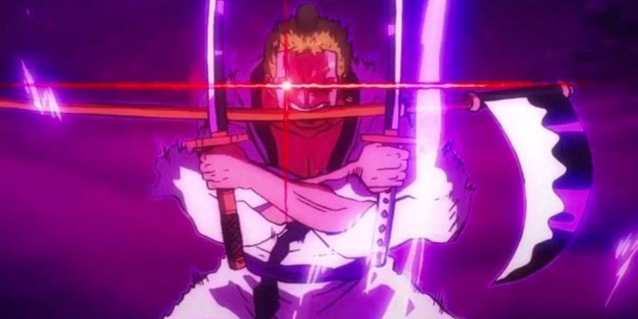 Roronoa Zoro using Purgatory Onigiri against Killer during One Piece's Wano Country Arc