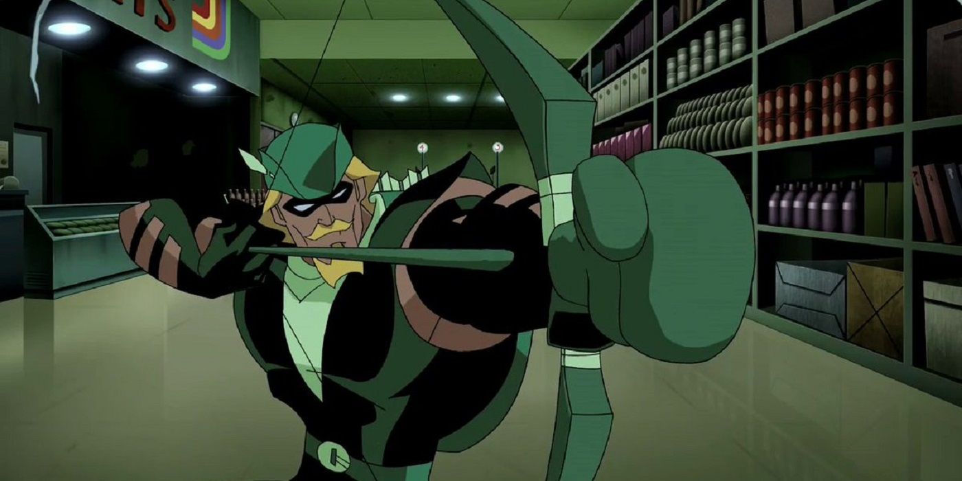 Green Arrow unleashes his boxing glove arrow