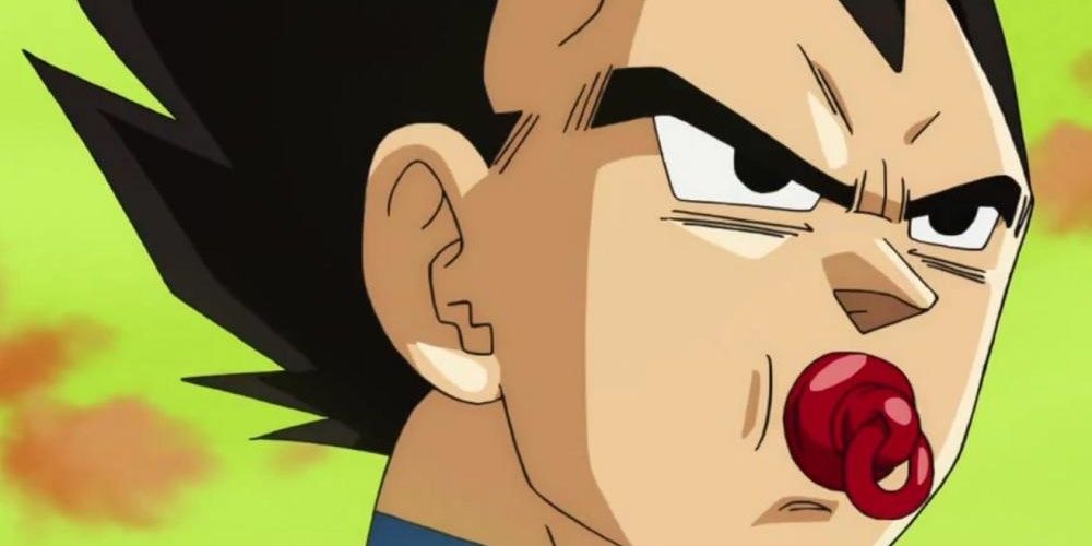 vegeta with pacifier in Dragon Ball Super
