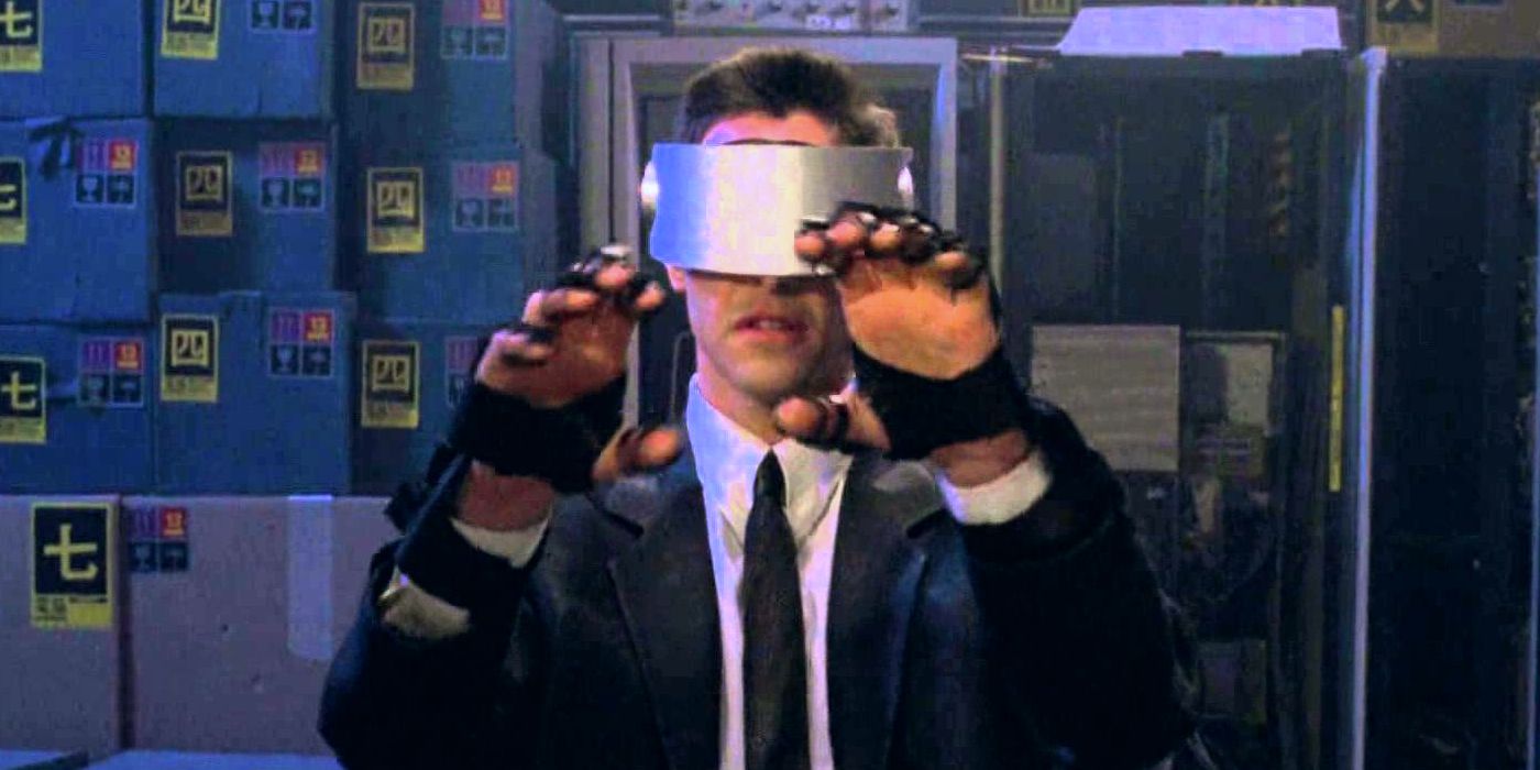 Keanu Reeves as Johnny Mnemonic in a pivotal scene from the 1995 film of the same name.