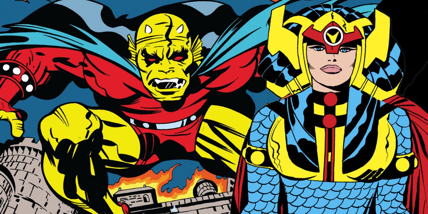 Etrigan the Demon and Big Barda by Jack Kirby