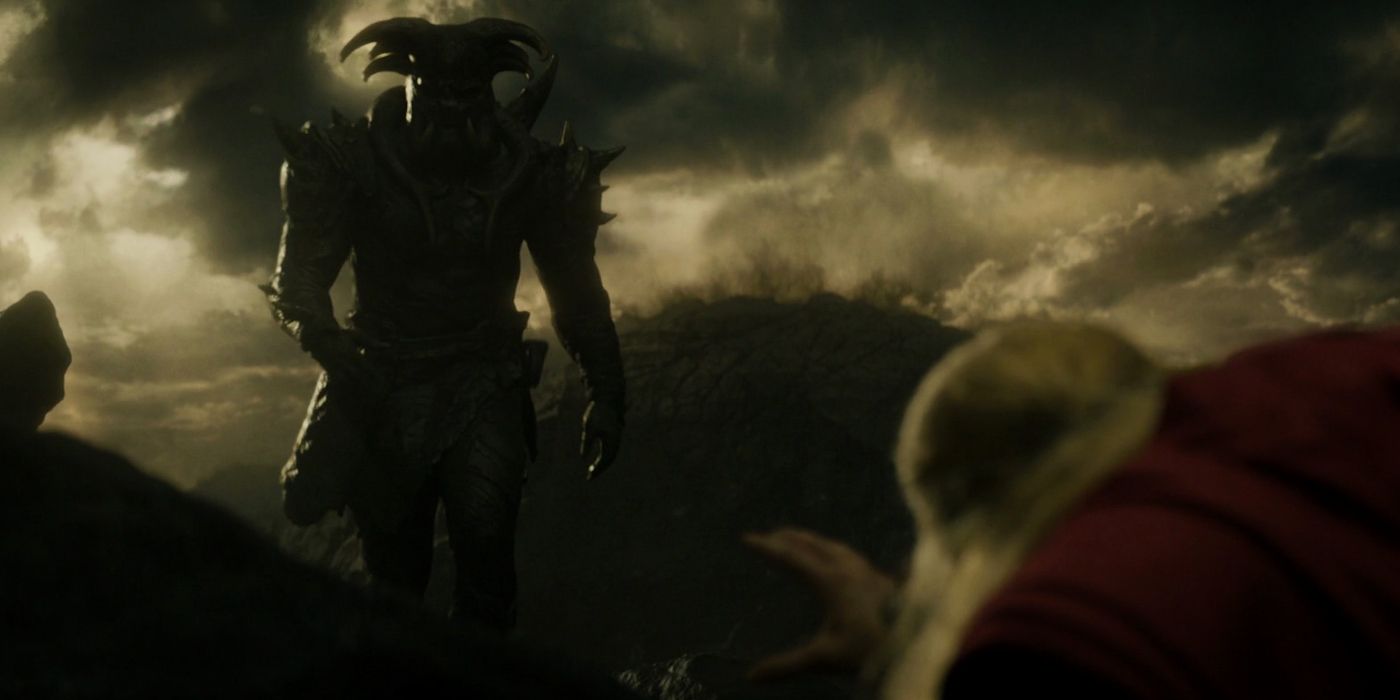 Kurse approaches Thor at the height of his power