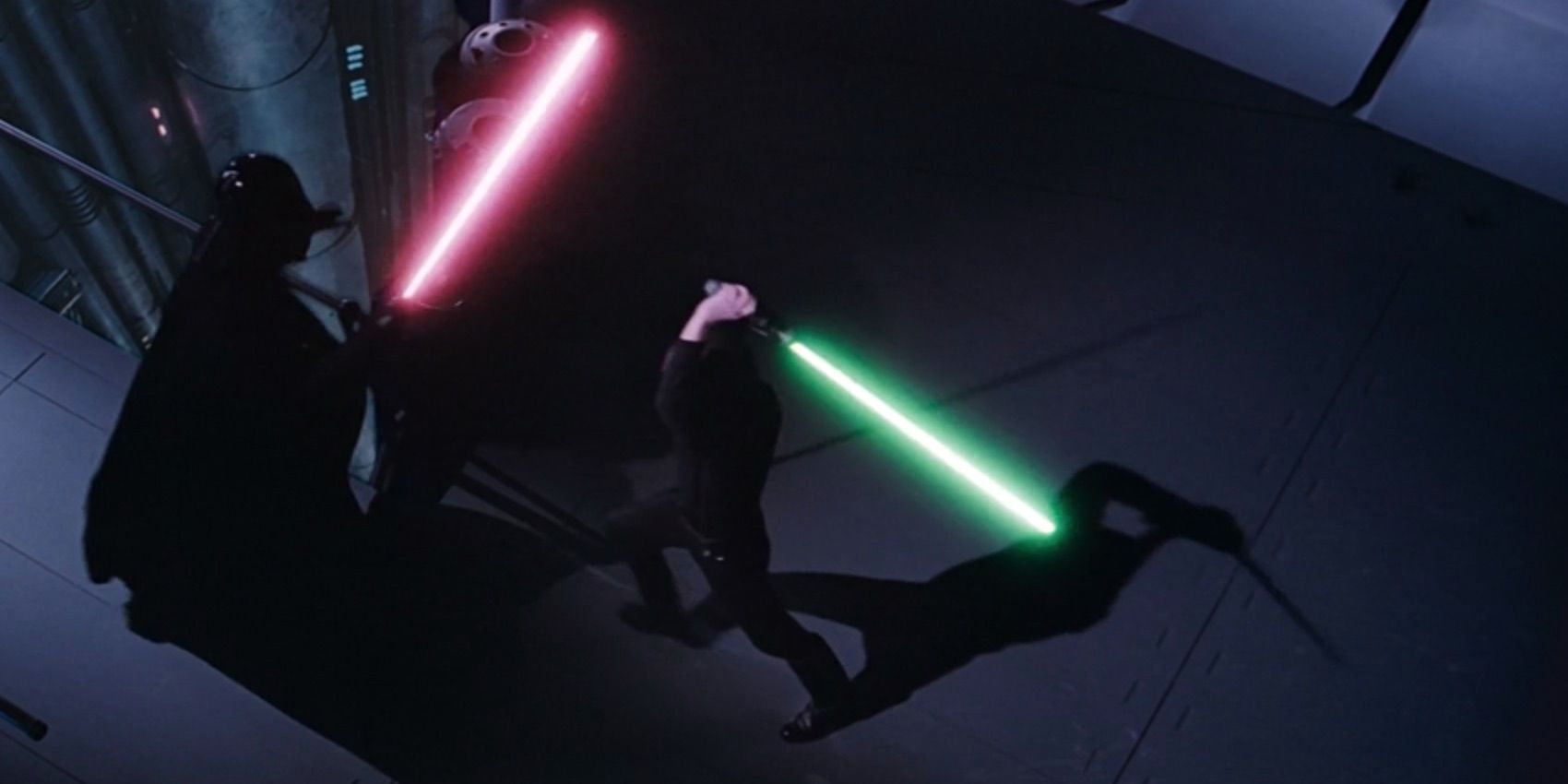 Constant bloopers make lightsaber shadows canon.