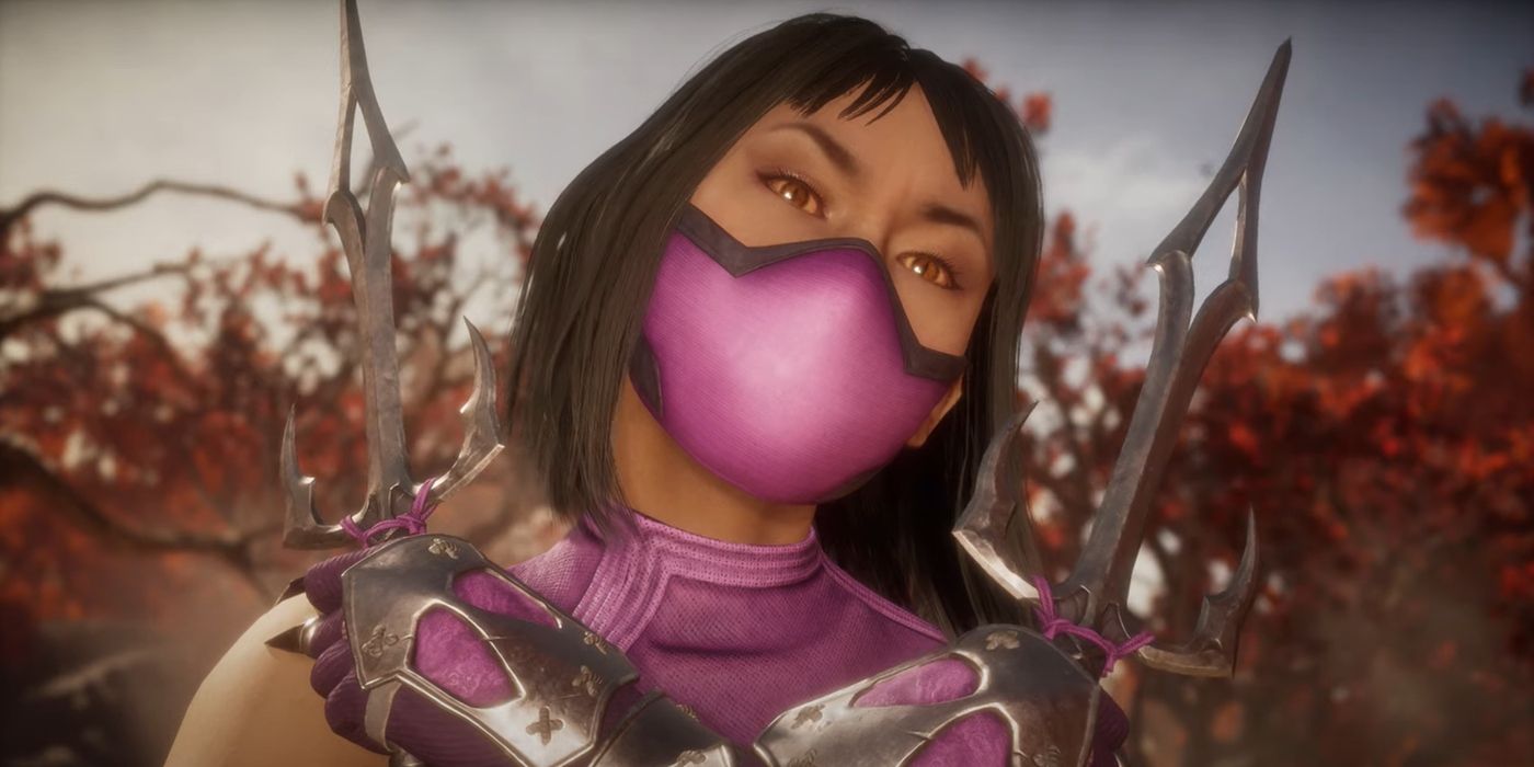 Uma captura de tela da introdução de Mileena em Mortal Kombat 11