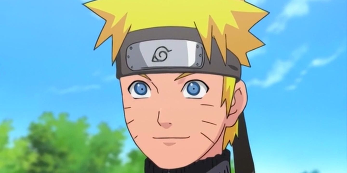 Naruto is looking happy in Shippuden.