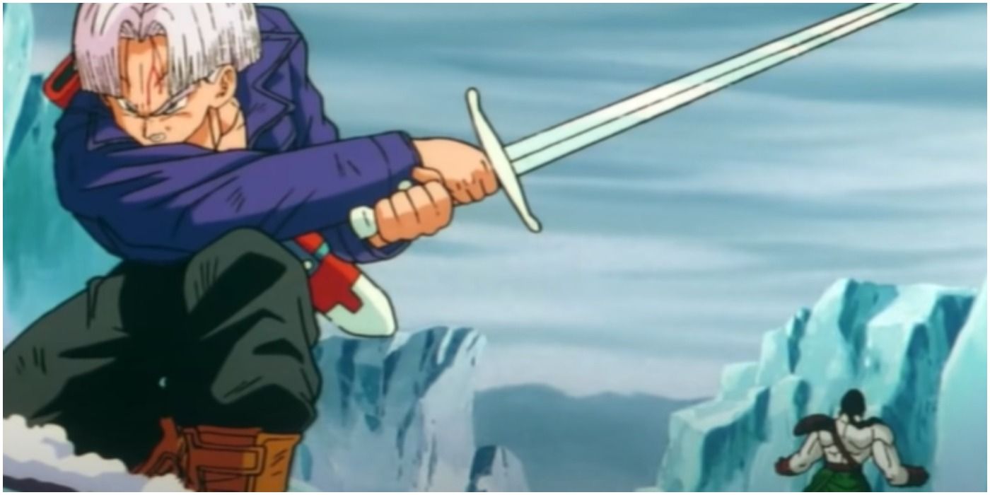 Trunks with his sword, having just sliced 14
