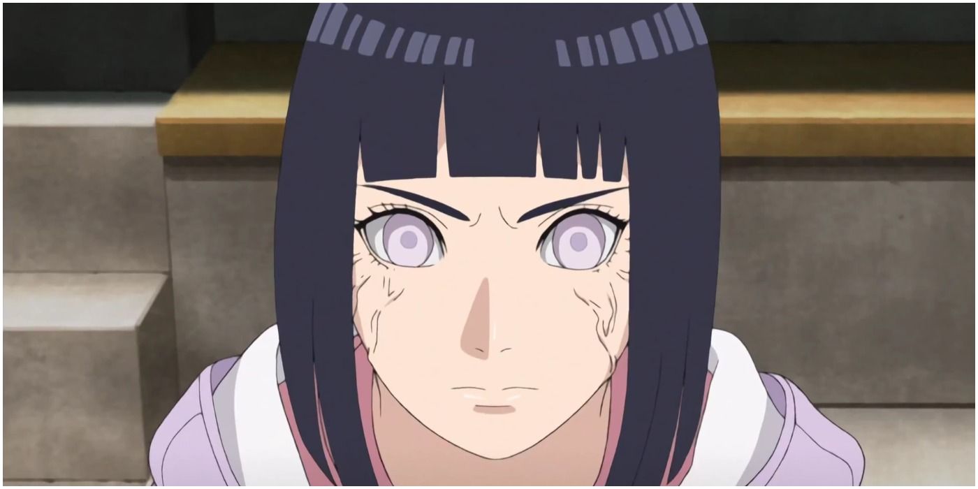 Hinata using her Byakugan in Naruto.