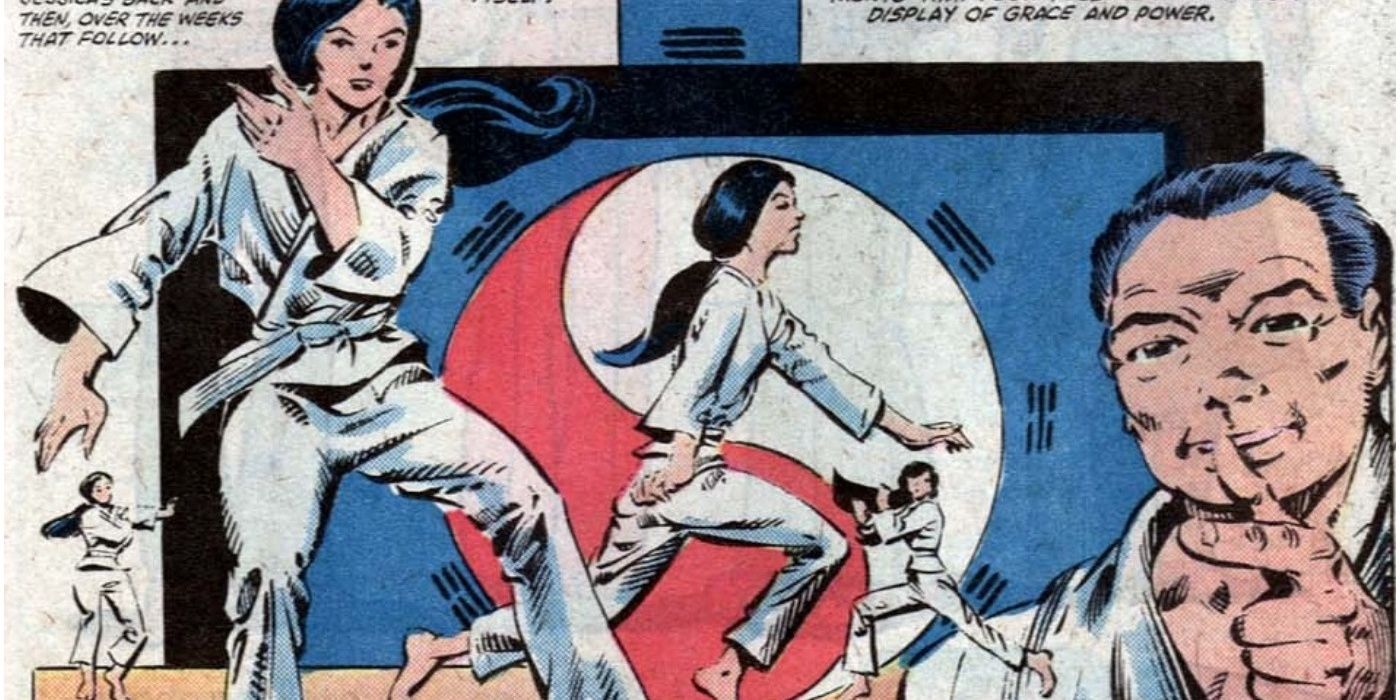 spider-woman learning tai-chi