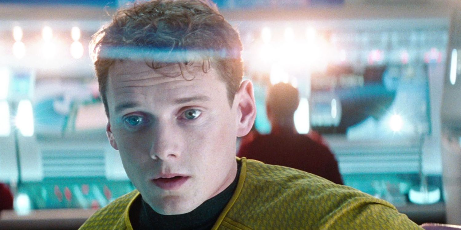 Anton Yelchin as Chekov on the bridge in J.J. Abrams' Star Trek
