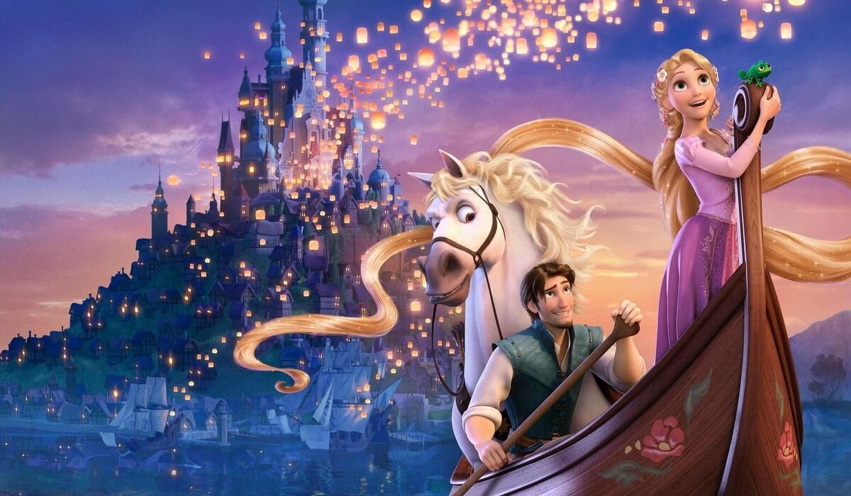 Promotional artwork of Rapunzel and Flynn Rider from Tangled