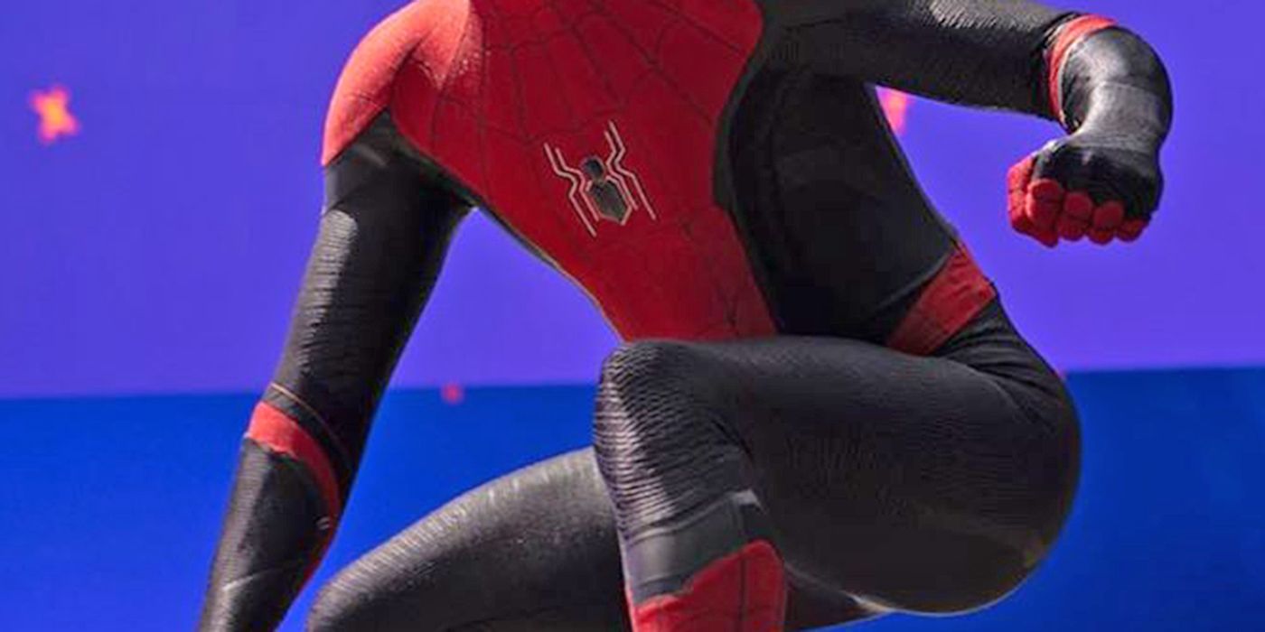 a cropped image of spider-man filming the third movie
