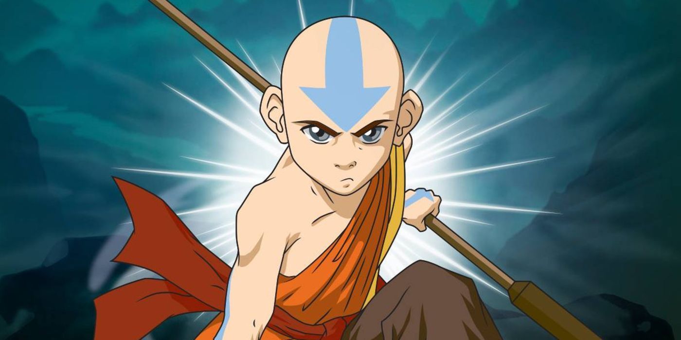 Avatar The Last Air Bender - Aang Looking Serious While Holding His Staff