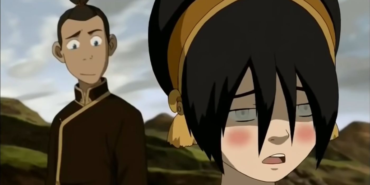 Toph from Avatar the Last Airbender blushing 