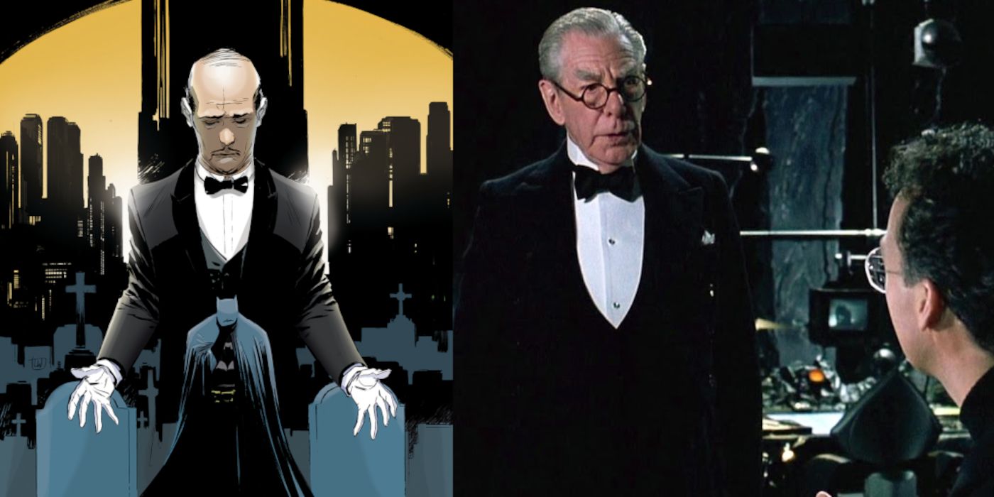 Alfred and Batman as Bruce Wayne in the DC Comics