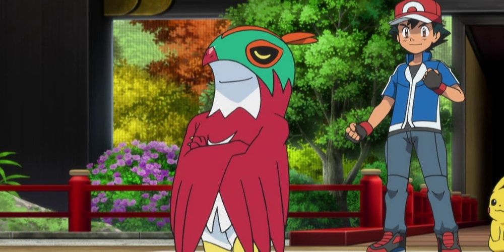 Hawlucha is pleased after a battle Pokemon anime
