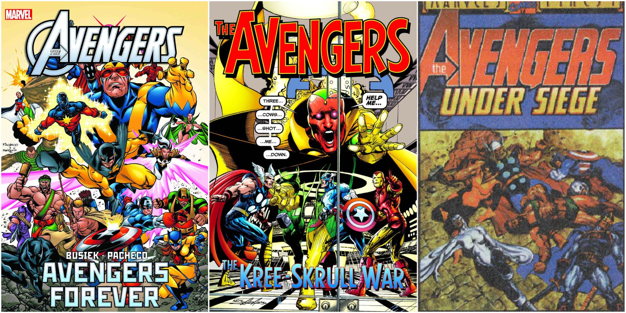 Avengers Forever. Kree-Skrull War, and Under Siege Comic Covers