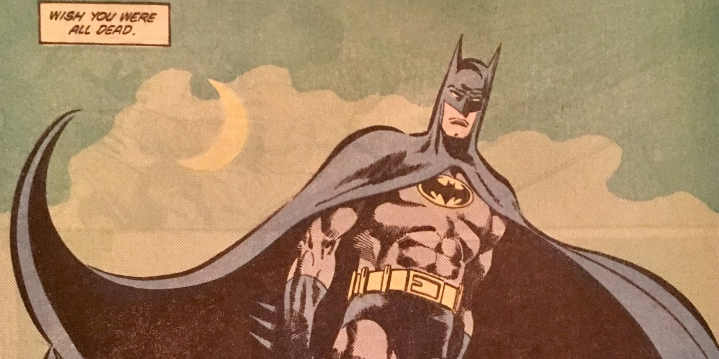 Batman with text box reading Wish you were all dead.
