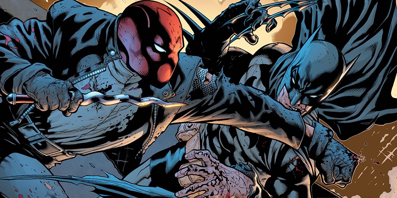Red Hood Punches Batman in Batman Under The Red Hood