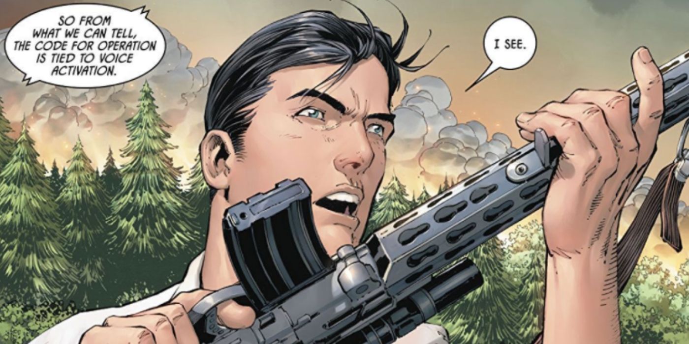 Bruce Wayne wielding a gun