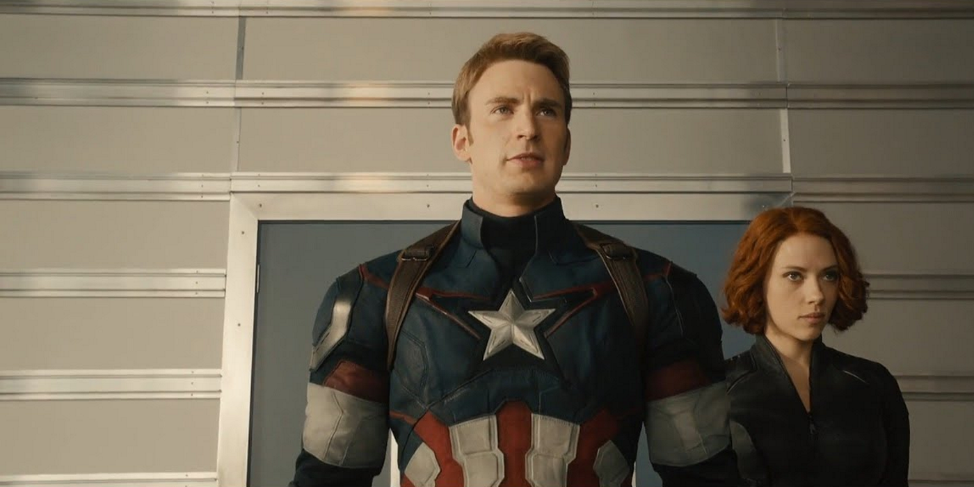 captain america and black widow standing side by side