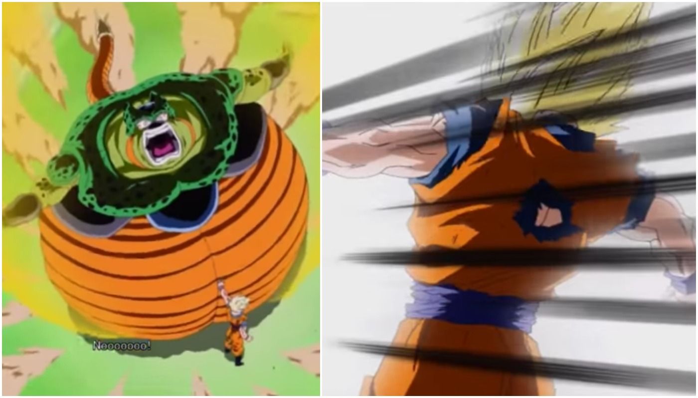 Cell Explodes And Kills Goku - Dragon Ball Z