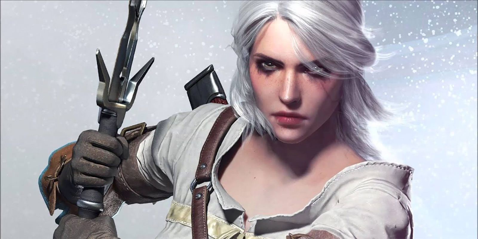 Cirilla of Cintra from The Witcher games, wielding a sword