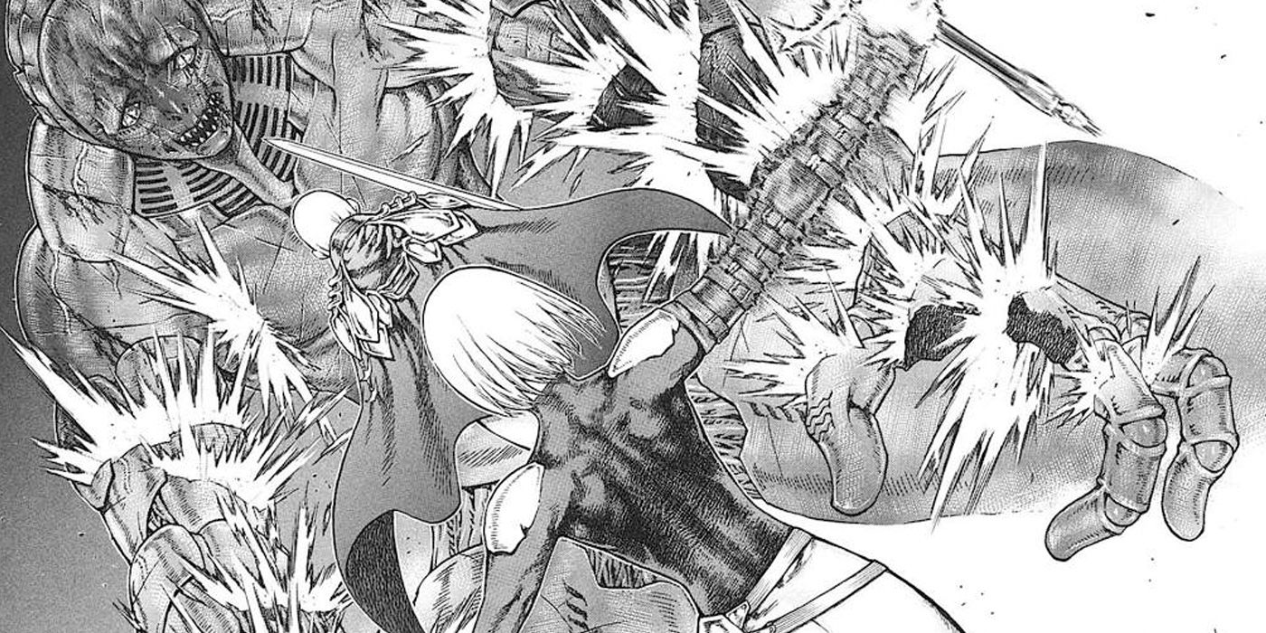 Clare Fighting Against A Yoma In Claymore