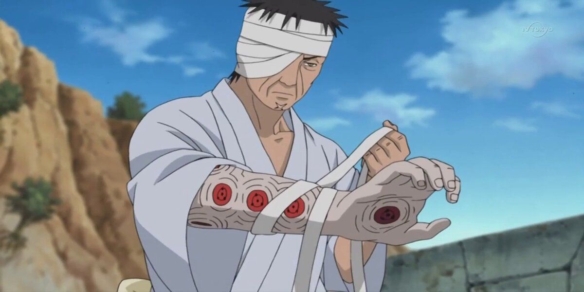 Danzo Revealing His Sharingan To Fight Sasuke