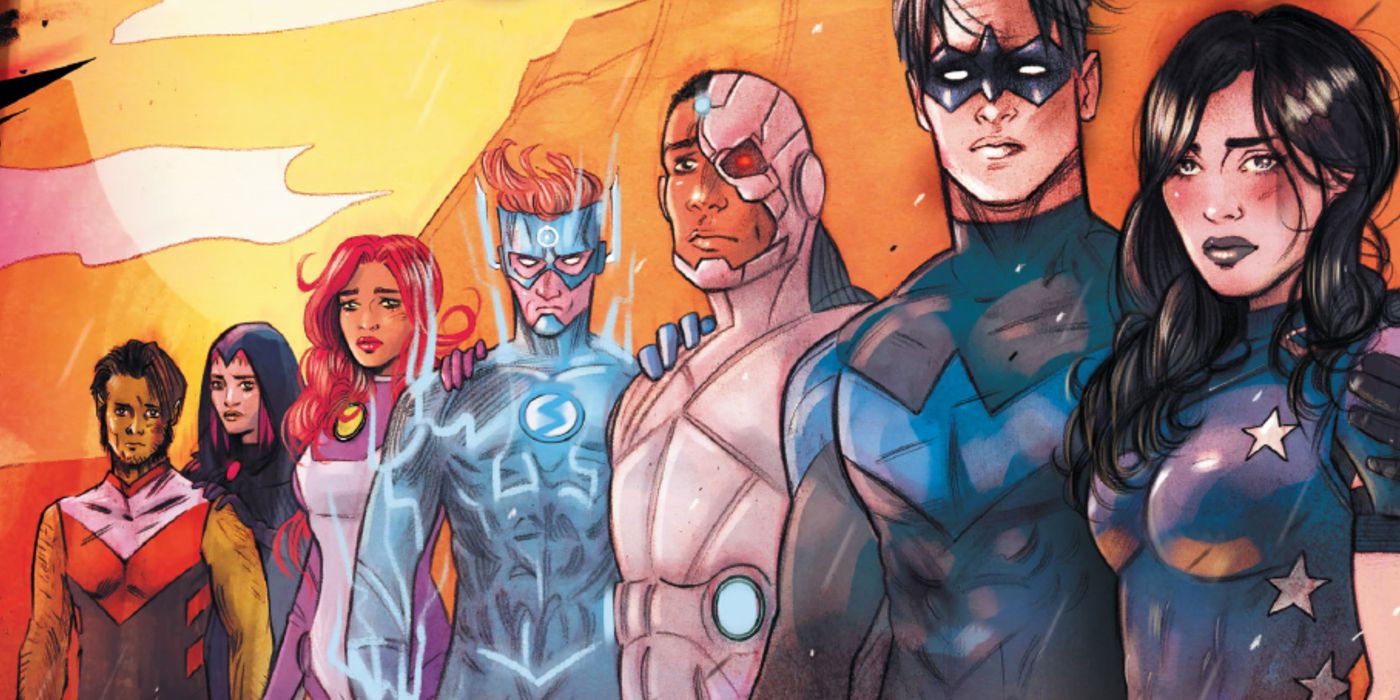 The Teen Titans standing together in DC Comics