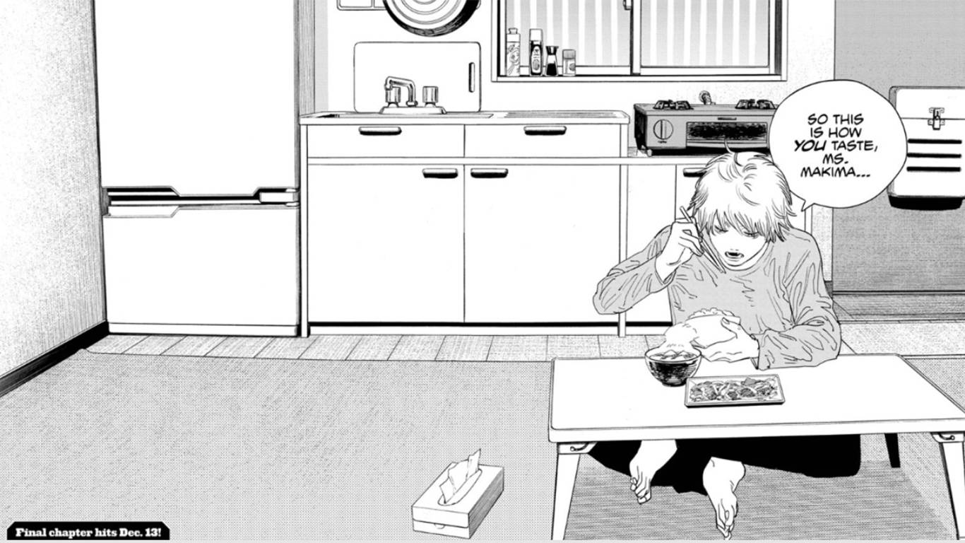 Chainsaw man denji eating makima