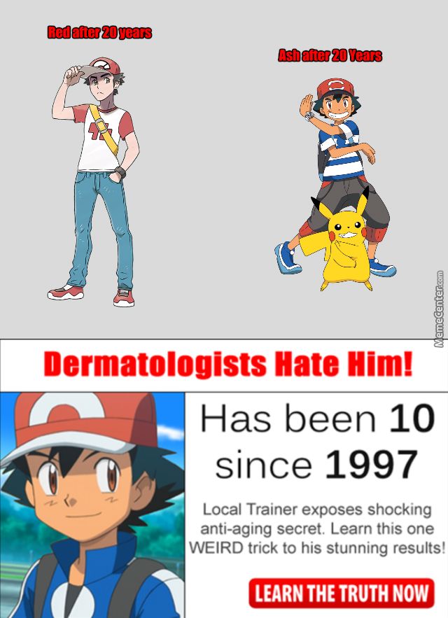 Ash and Red After 20 Years Meme, Pokemon