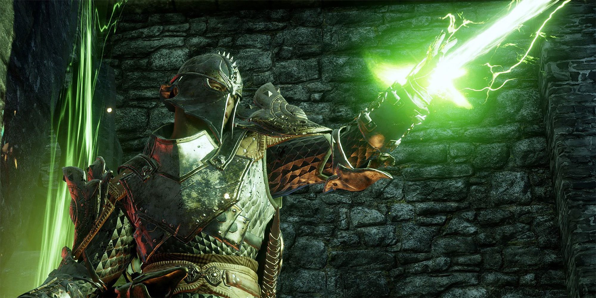 the Inquisitor closes a rift with green light