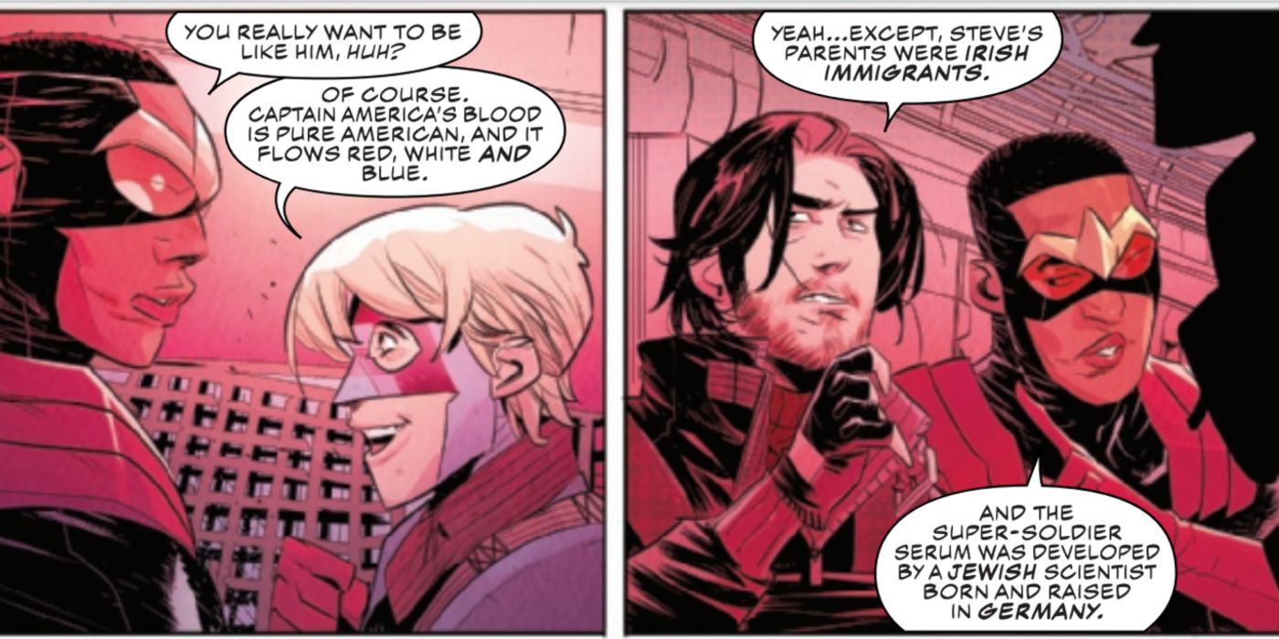 Falcon and the Winter soldier talking to John Walker.