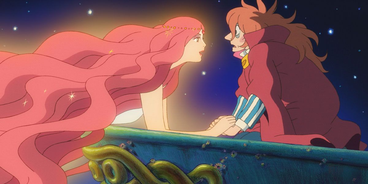 Granmamare, the goddess of mercy and the sea, meets Fujimoto in Ponyo.