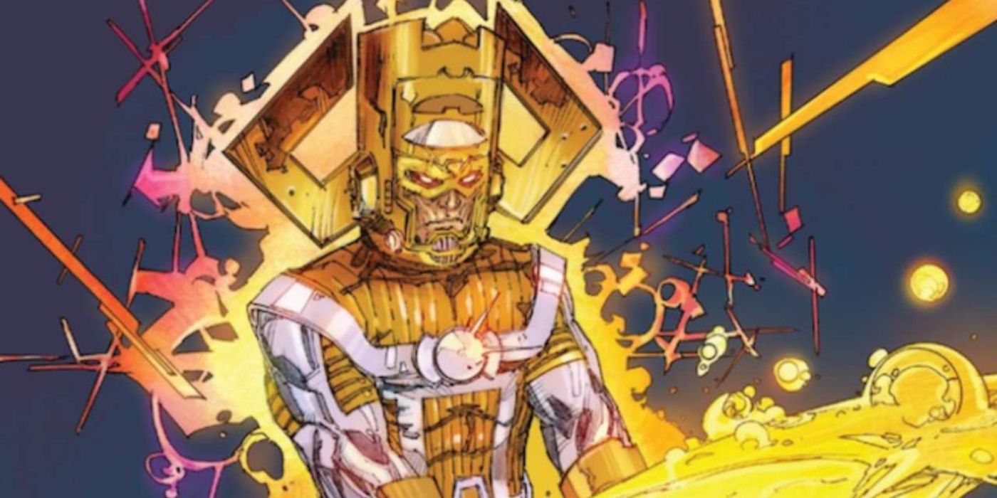 Colorful cosmic energy surrounds Galactus the Lifebringer