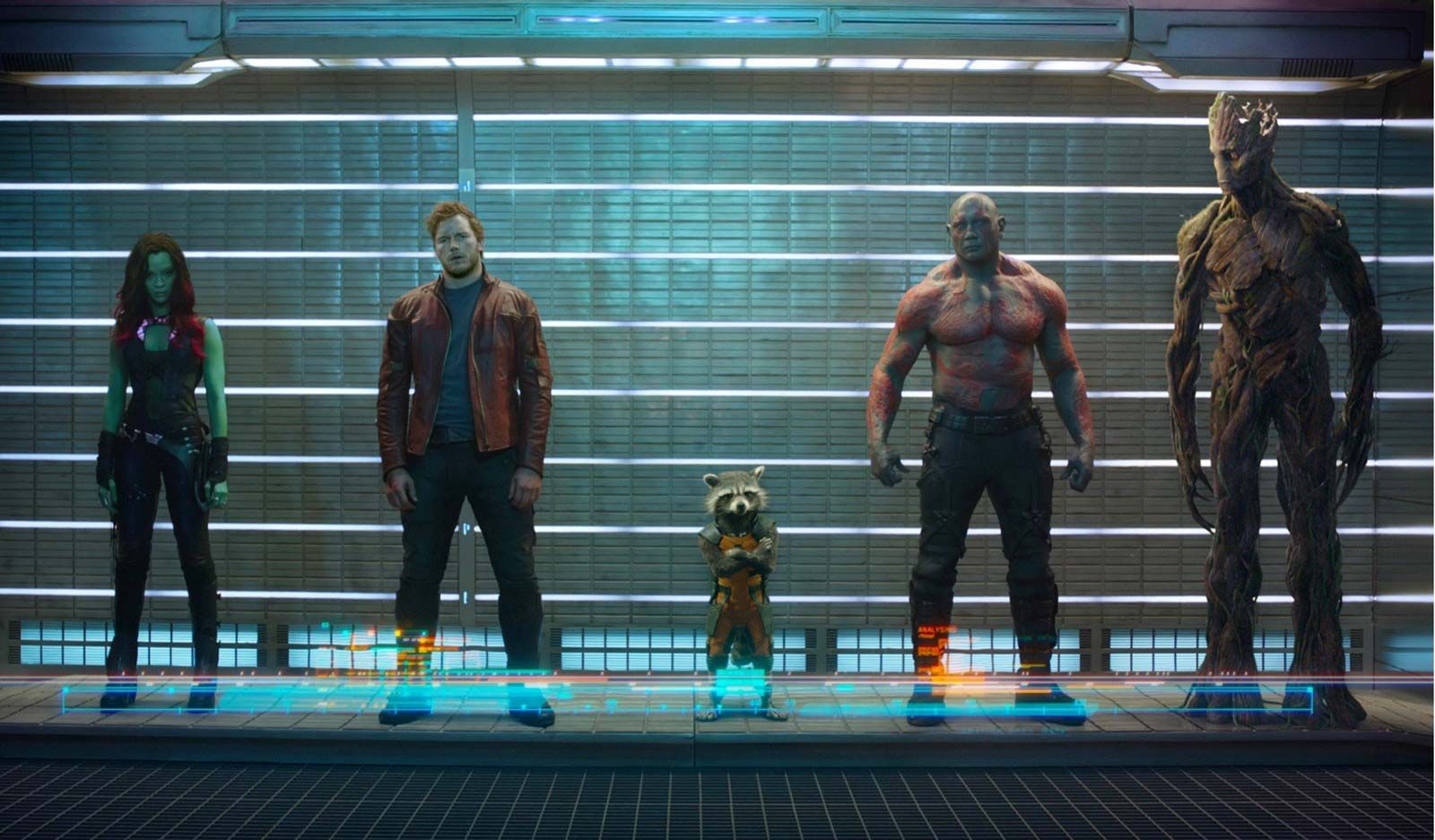 The Guardians of the Galaxy from a deleted scene in Vol. 1