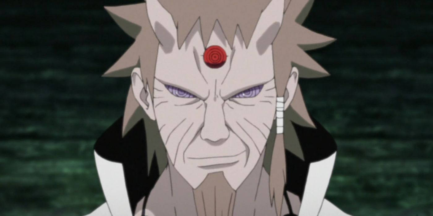 Hagoromo Ōtsutsuki, also known as the Sage of Six Paths, smirking during Naruto: Shippuden