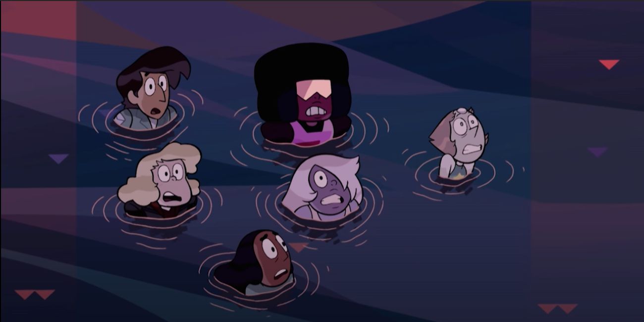 Amethyst and the Gems beg Steven Universe not to leave