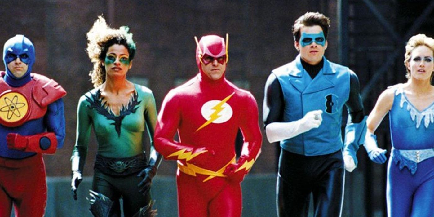 Justice League Of America 1997 TV Movie cast running toward the screen