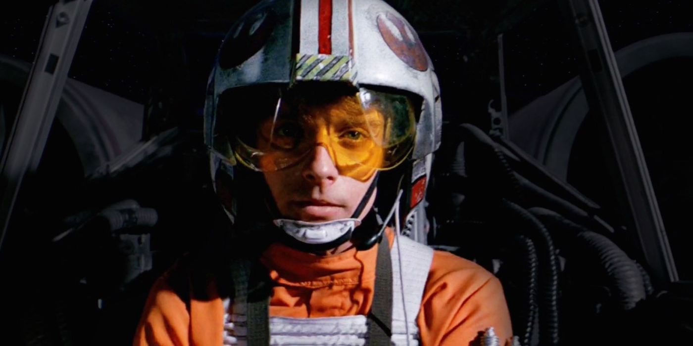 Luke Skywalker Red Five Flying X-Wing Against The Death Star Star Wars