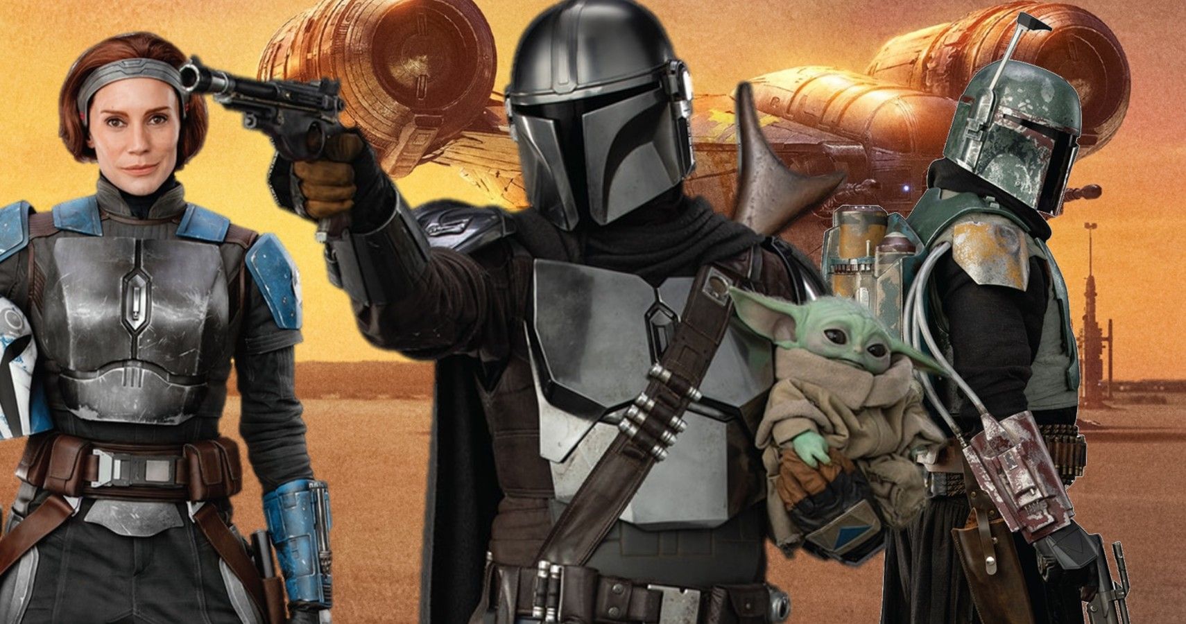 Characters from Disney's Star Wars: The Mandalorian.