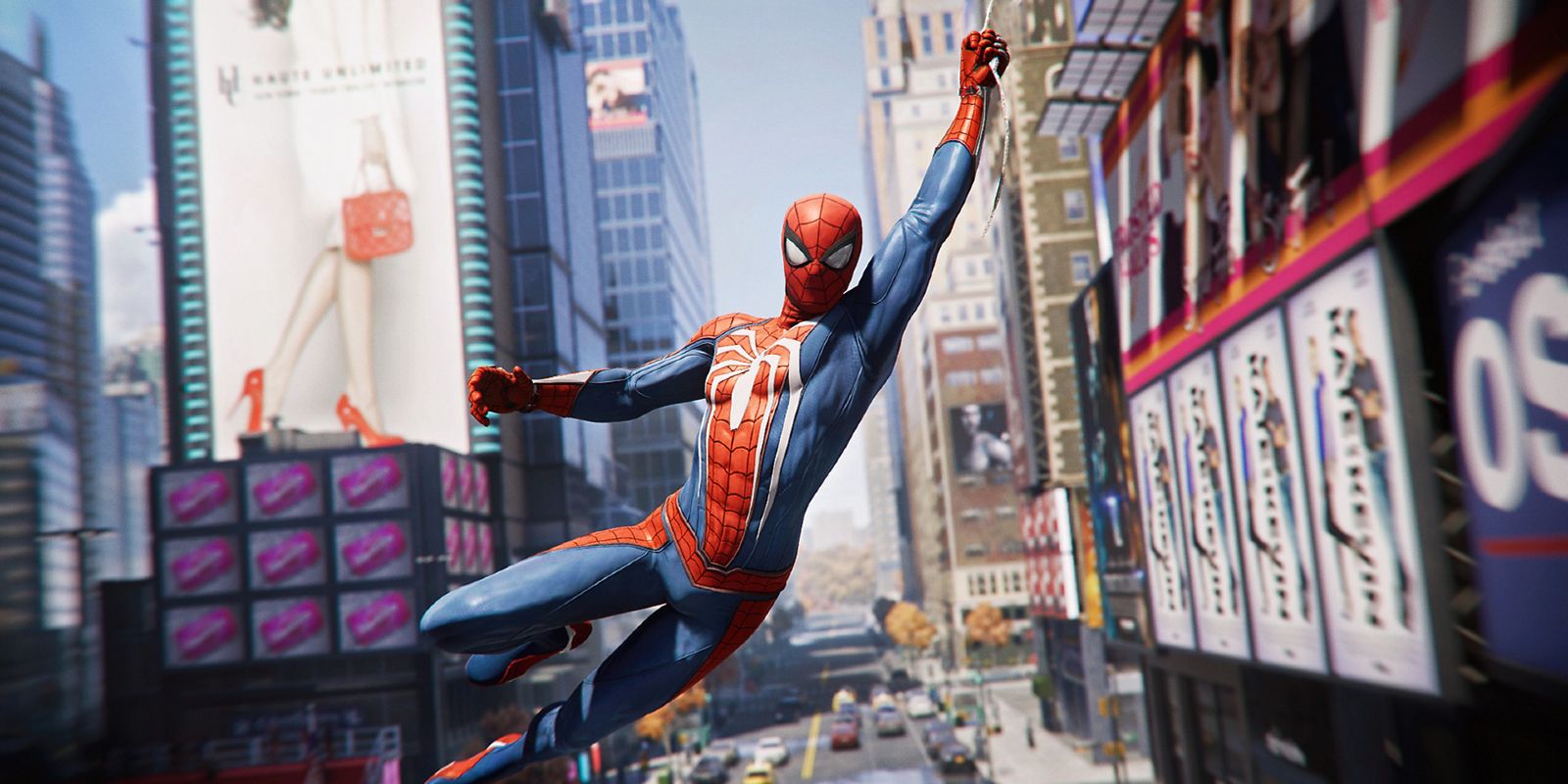 Marvels Spider-Man swinging through the streets of NYC
