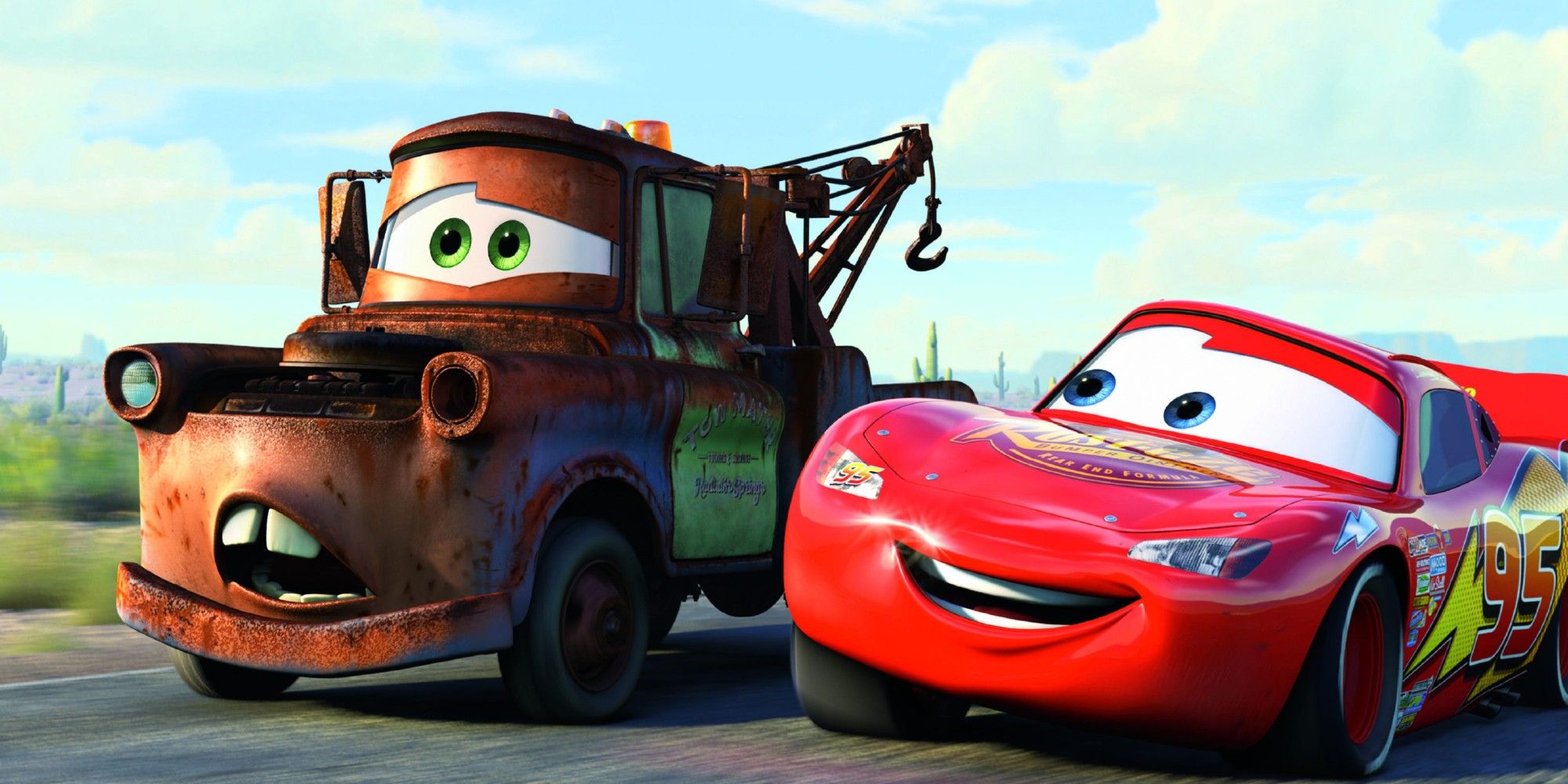 Mater and Lightning McQueen from the Cars movies