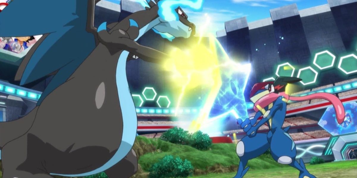 Mega Charizard Battles Ash-Greninja, Pokemon