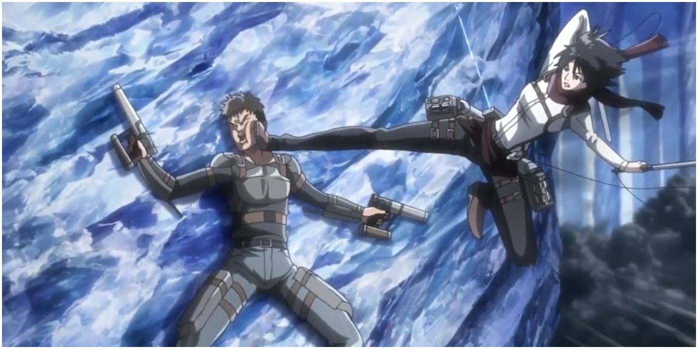 Mikasa Kicks a Military Police Officer - Attack on Titan