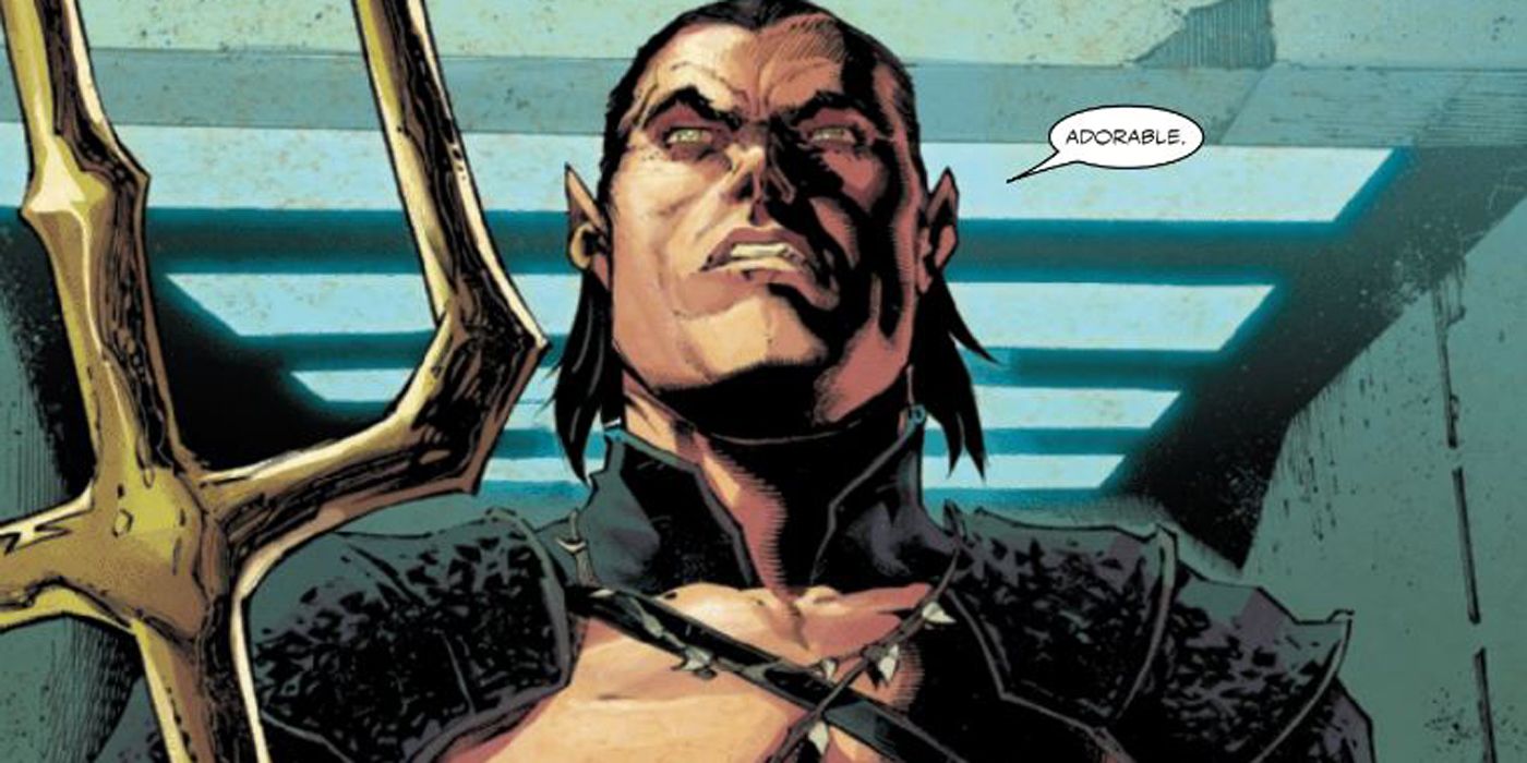 Namor holding his trident