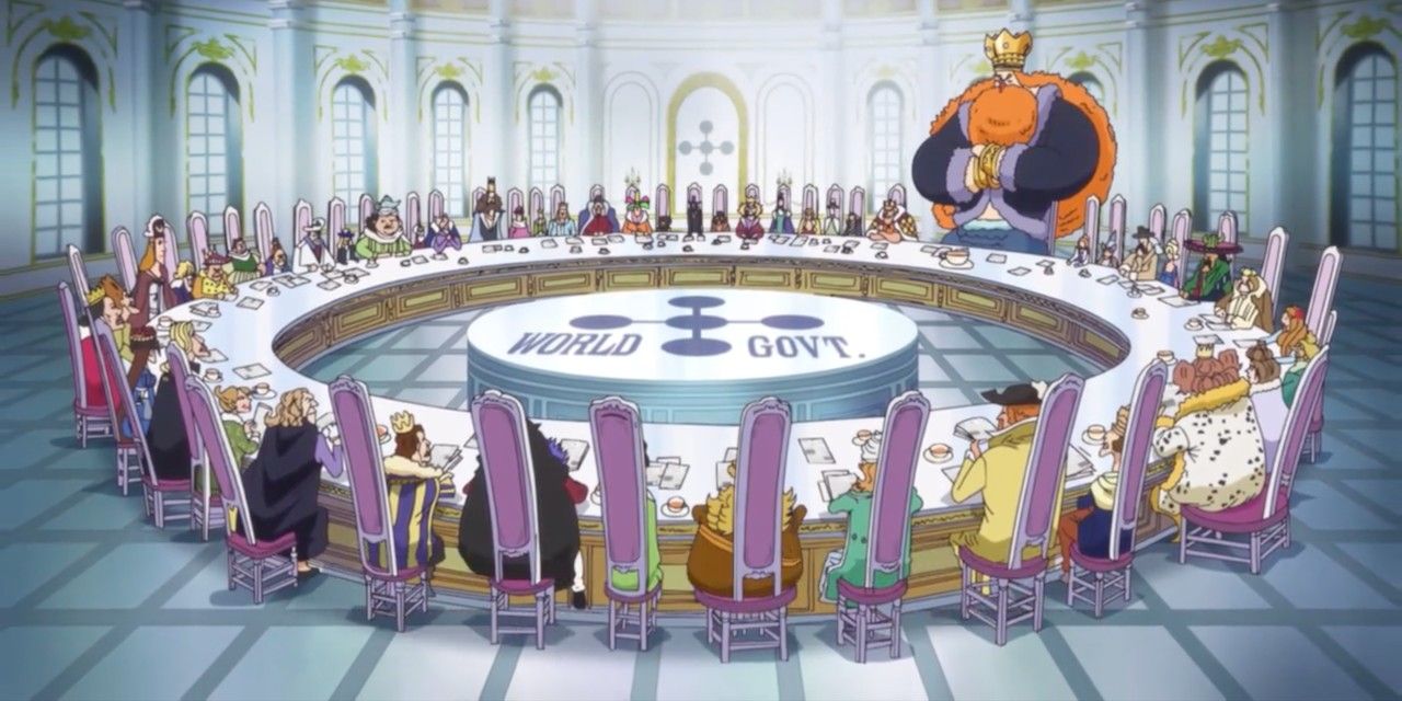 Reverie Council Governo Mundial reunido em One Piece.