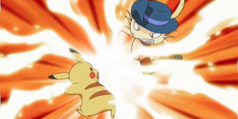 Anime Pokemon Ash Fights Tyson Pikachu Vs Meowth