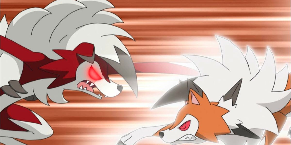 Anime Pokemon Ash Versus Gladion Lycanroc Showdown